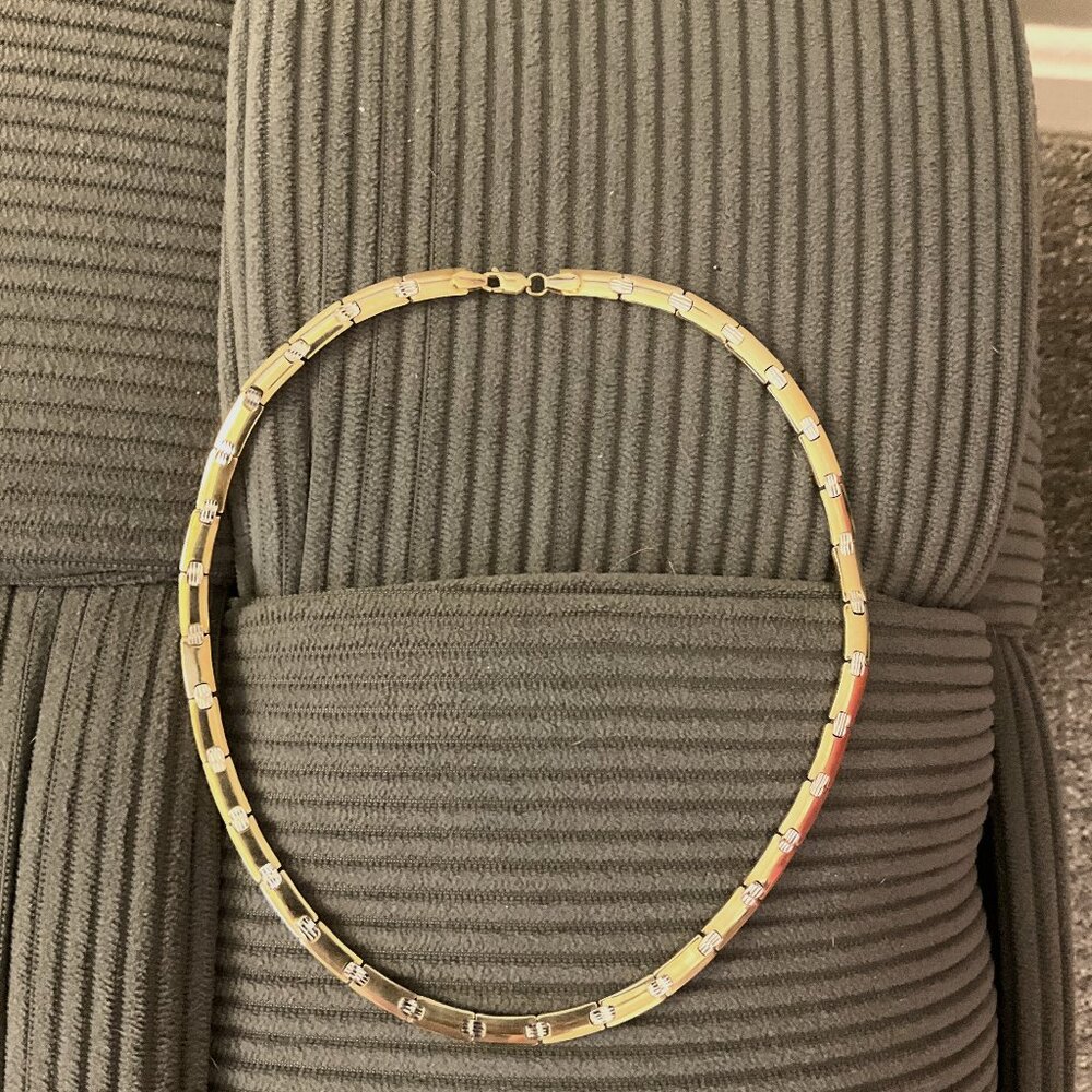 16K gold flat link necklace (made in Italy)